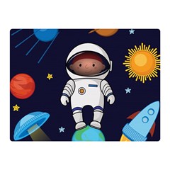 Boy Spaceman Space Rocket Ufo Planets Stars Double Sided Flano Blanket (mini)  by Vaneshart