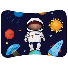 Boy Spaceman Space Rocket Ufo Planets Stars Velour Seat Head Rest Cushion by Vaneshart