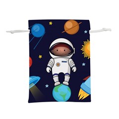 Boy Spaceman Space Rocket Ufo Planets Stars Lightweight Drawstring Pouch (s) by Vaneshart