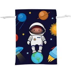 Boy Spaceman Space Rocket Ufo Planets Stars  Lightweight Drawstring Pouch (xl) by Vaneshart