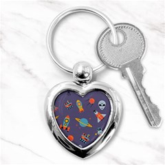 Space Seamless Pattern Key Chain (Heart)