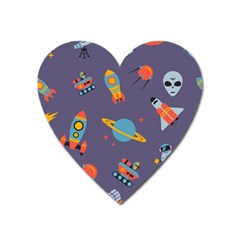 Space Seamless Pattern Heart Magnet by Vaneshart