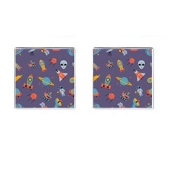 Space Seamless Pattern Cufflinks (Square)