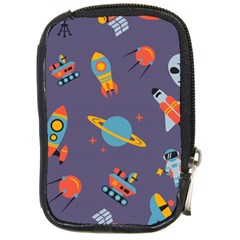 Space Seamless Pattern Compact Camera Leather Case