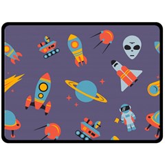 Space Seamless Pattern Fleece Blanket (Large) 