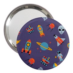 Space Seamless Pattern 3  Handbag Mirrors