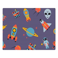 Space Seamless Pattern Double Sided Flano Blanket (Large) 