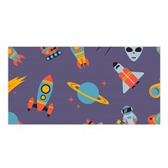 Space Seamless Pattern Satin Shawl