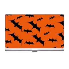 Halloween Card With Bats Flying Pattern Business Card Holder by Vaneshart