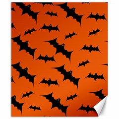 Halloween Card With Bats Flying Pattern Canvas 8  X 10  by Vaneshart