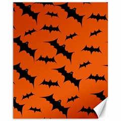 Halloween Card With Bats Flying Pattern Canvas 11  X 14  by Vaneshart