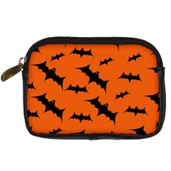 Halloween Card With Bats Flying Pattern Digital Camera Leather Case by Vaneshart