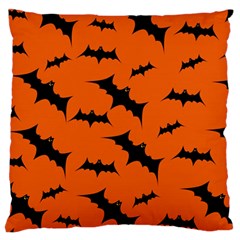 Halloween Card With Bats Flying Pattern Large Cushion Case (two Sides) by Vaneshart