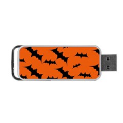 Halloween Card With Bats Flying Pattern Portable Usb Flash (one Side) by Vaneshart