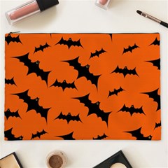 Halloween Card With Bats Flying Pattern Cosmetic Bag (xxl) by Vaneshart