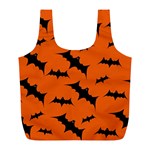 Halloween Card With Bats Flying Pattern Full Print Recycle Bag (L) Front