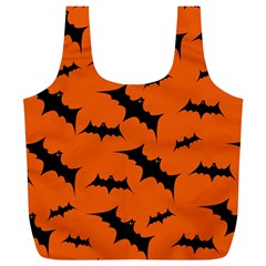 Halloween Card With Bats Flying Pattern Full Print Recycle Bag (xl) by Vaneshart