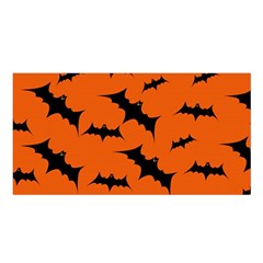 Halloween Card With Bats Flying Pattern Satin Shawl by Vaneshart