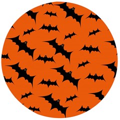 Halloween Card With Bats Flying Pattern Wooden Bottle Opener (round) by Vaneshart