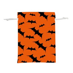 Halloween Card With Bats Flying Pattern Lightweight Drawstring Pouch (m) by Vaneshart