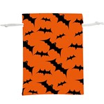 Halloween Card With Bats Flying Pattern  Lightweight Drawstring Pouch (XL) Front