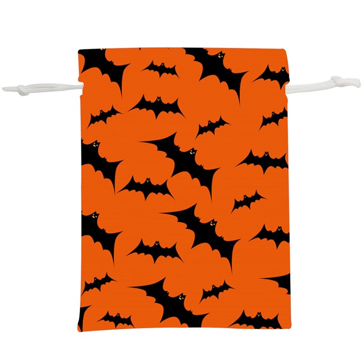 Halloween Card With Bats Flying Pattern  Lightweight Drawstring Pouch (XL)