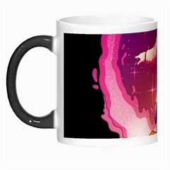 Astronaut Spacesuit Standing Surfboard Surfing Milky Way Stars Morph Mugs by Vaneshart