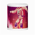 Astronaut Spacesuit Standing Surfboard Surfing Milky Way Stars Morph Mugs Center