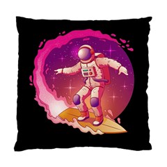 Astronaut Spacesuit Standing Surfboard Surfing Milky Way Stars Standard Cushion Case (one Side) by Vaneshart