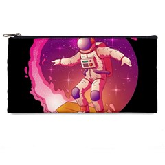 Astronaut Spacesuit Standing Surfboard Surfing Milky Way Stars Pencil Case by Vaneshart