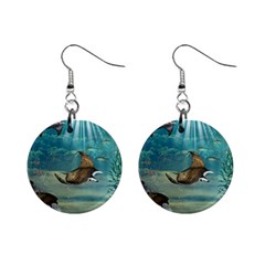 Awesome Steampunk Manta Rays Mini Button Earrings by FantasyWorld7