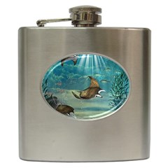 Awesome Steampunk Manta Rays Hip Flask (6 Oz) by FantasyWorld7