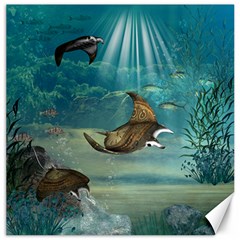 Awesome Steampunk Manta Rays Canvas 12  X 12  by FantasyWorld7