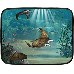 Awesome Steampunk Manta Rays Fleece Blanket (mini) by FantasyWorld7