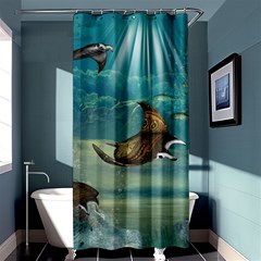 Awesome Steampunk Manta Rays Shower Curtain 36  X 72  (stall)  by FantasyWorld7