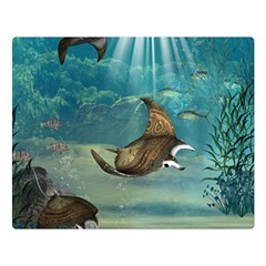 Awesome Steampunk Manta Rays Double Sided Flano Blanket (large)  by FantasyWorld7