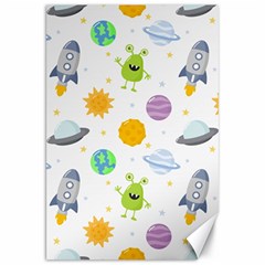 Seamless Pattern Cartoon Space Planets Isolated White Background Canvas 20  x 30 