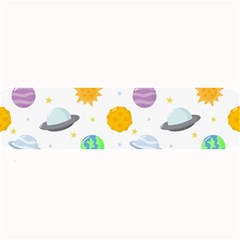 Seamless Pattern Cartoon Space Planets Isolated White Background Large Bar Mats