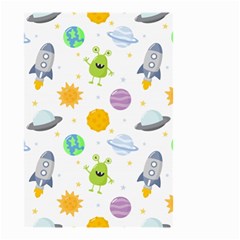 Seamless Pattern Cartoon Space Planets Isolated White Background Small Garden Flag (Two Sides)