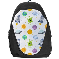 Seamless Pattern Cartoon Space Planets Isolated White Background Backpack Bag