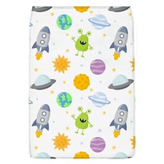 Seamless Pattern Cartoon Space Planets Isolated White Background Removable Flap Cover (L)