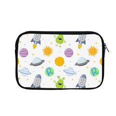 Seamless Pattern Cartoon Space Planets Isolated White Background Apple MacBook Pro 13  Zipper Case