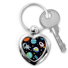 Space Seamless Pattern Key Chain (heart) by Vaneshart