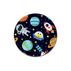 Space Seamless Pattern Magnet 3  (round) by Vaneshart