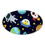 Space Seamless Pattern Oval Magnet Front