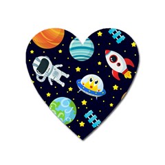 Space Seamless Pattern Heart Magnet by Vaneshart