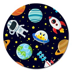 Space Seamless Pattern Magnet 5  (round) by Vaneshart