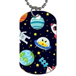 Space Seamless Pattern Dog Tag (One Side) Front