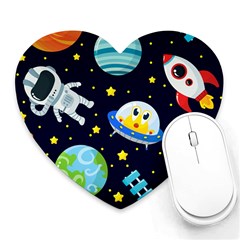 Space Seamless Pattern Heart Mousepads by Vaneshart