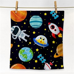 Space Seamless Pattern Face Towel by Vaneshart